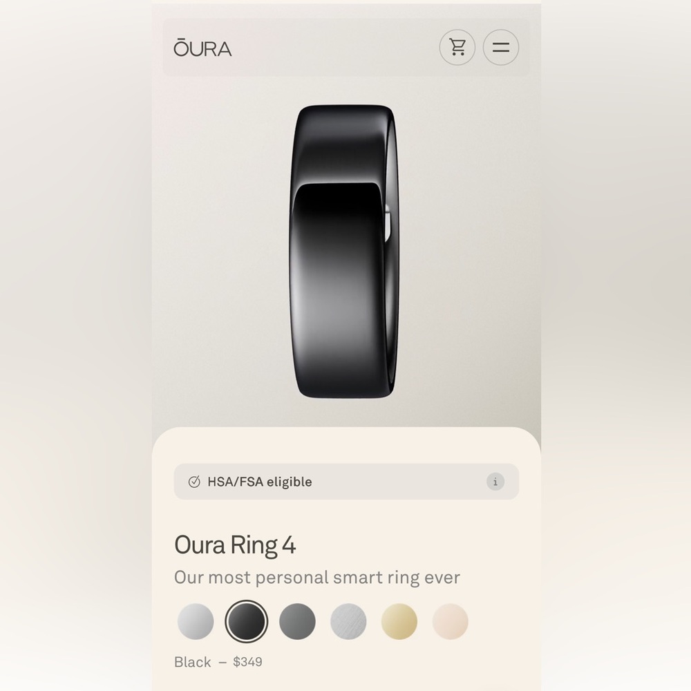 Oura Ring 4 - Sleek Black